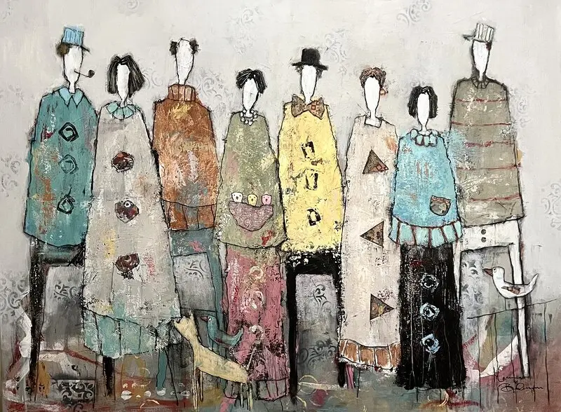 ”Det gåtfulla folket” collage av Marina Björkman