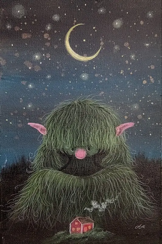 Akrylmålning En väktare av Anna Komstadius