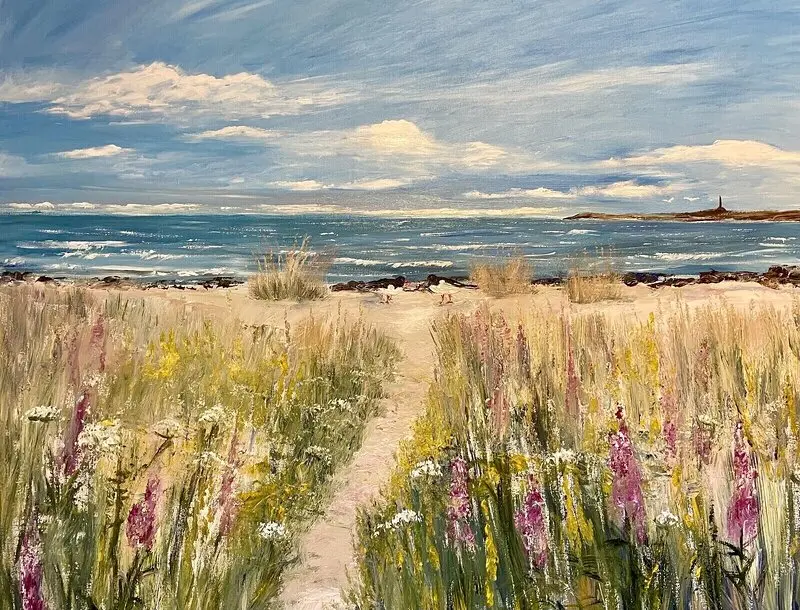 Akrylmålning I Roslagens famn av Marie-Louise Ljungberg