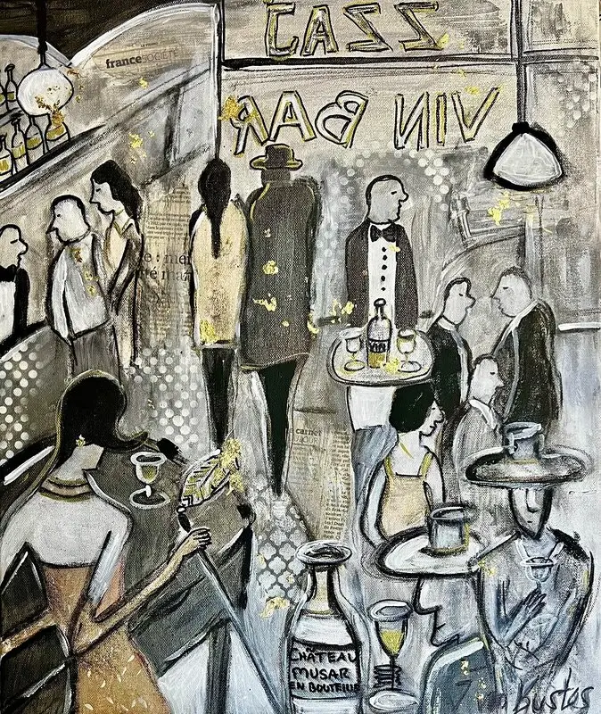 Akrylmålning Jazz vin bar av Jeanette von Kustos