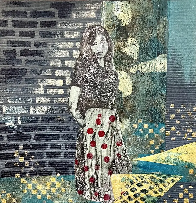 Akrylmålning Hey Girl av Leena Edholt, ArtByLee