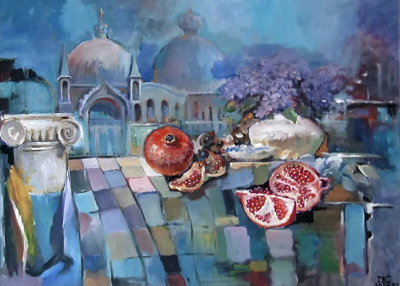 Oljemålning Venetian still life av Dimitri Zukov