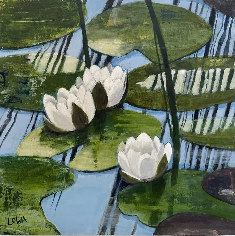 Akrylmålning 4 juli (Ragunda, Jämtland) av Lotta Wallin Persson