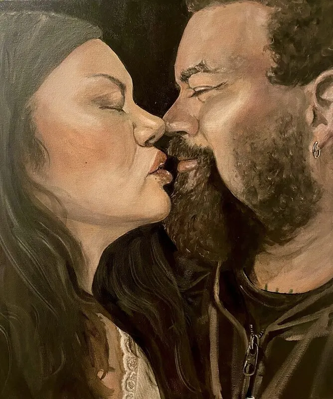 Akrylmålning Last kiss av Jasmine Haglund