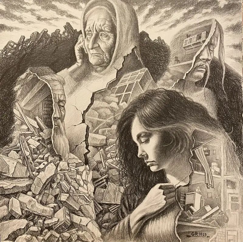 Destroyed houses, destroyed families, destinies… av Ramz Gadzh