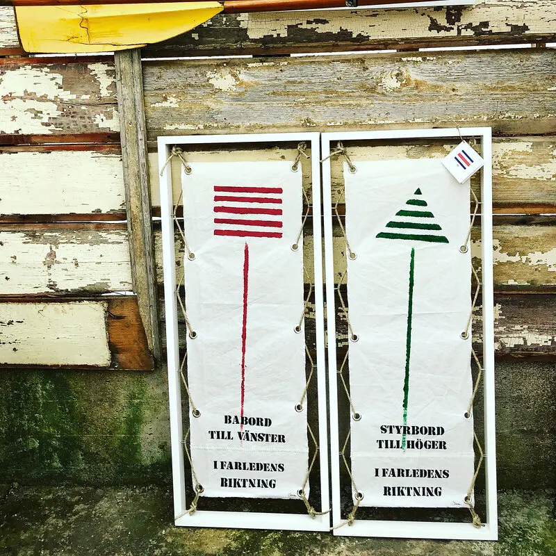 Akrylmålning Styrbord Babord av Christina Thulin