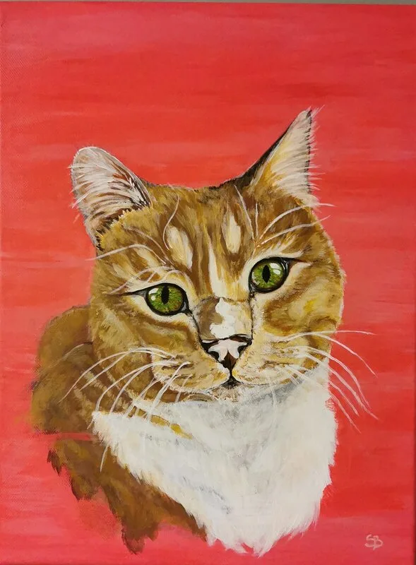 Akrylmålning Melvin av Sandra Bengtsson