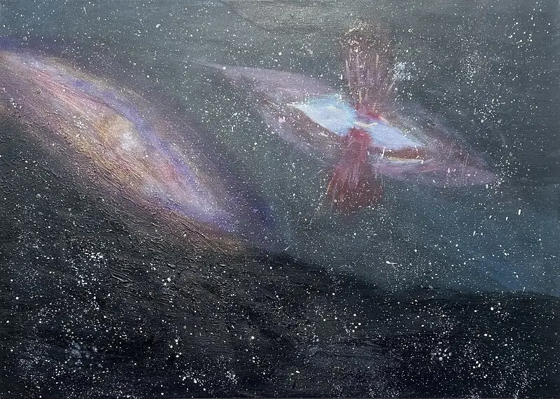 Akrylmålning The eyes of galaxy av Sedi Ebrahimi