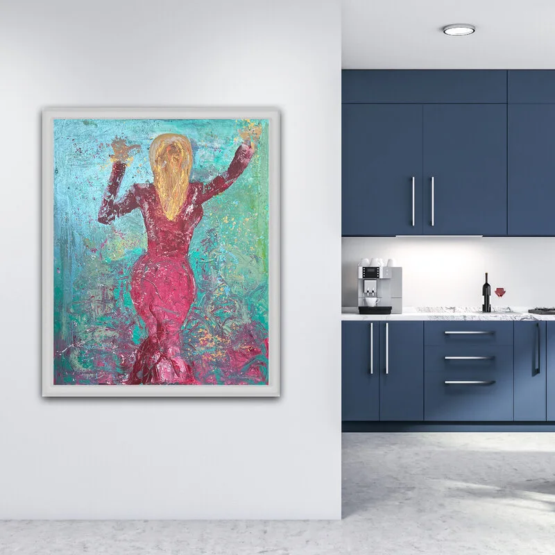 Akrylmålning Girl on party av Amanda Lundell