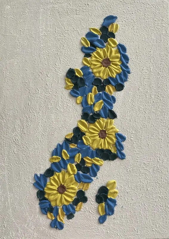 Akrylmålning Sweden map av ELLA DE