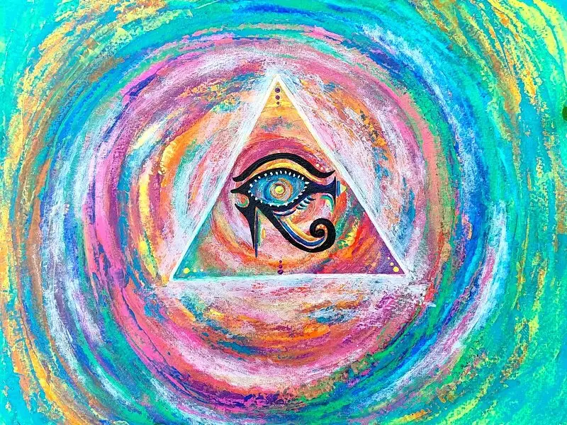 Akrylmålning Universe's Eye av Duyen Ha Nguyen