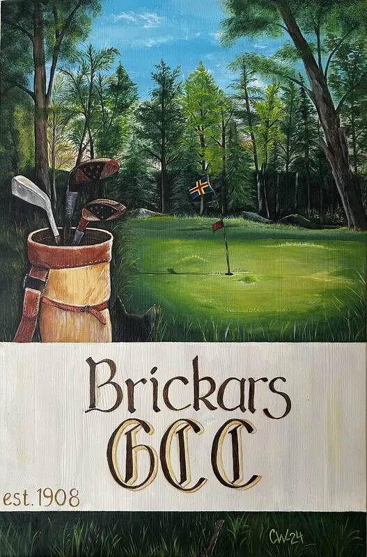 Akrylmålning Brickars Golf & Countryclub av Charlotte Ward