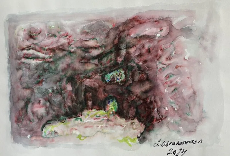 Akvarell Tilas stoll Persberg av Linda Abrahamsson La Arts Sweden