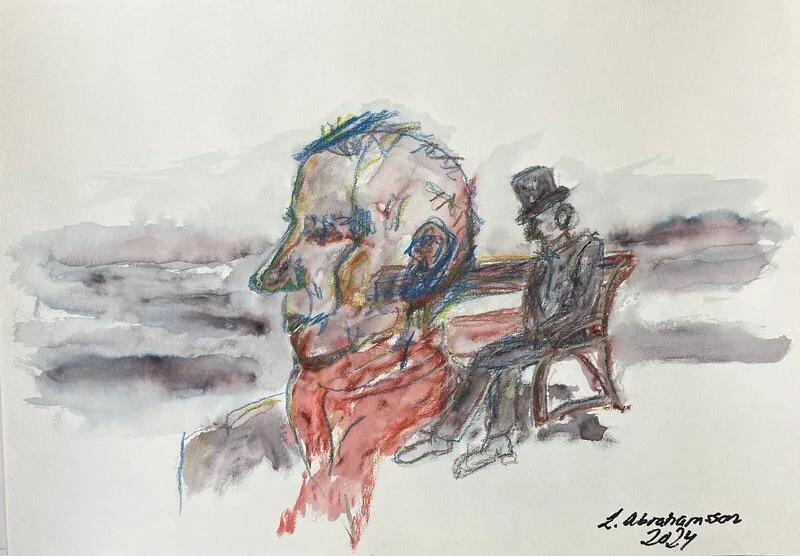 Akvarell Nils Ferlin av Linda Abrahamsson La Arts Sweden