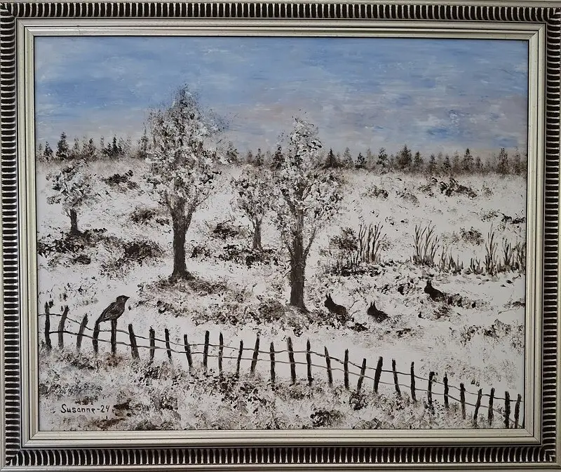 Oljemålning Vinter morgon av Susanne Thomee