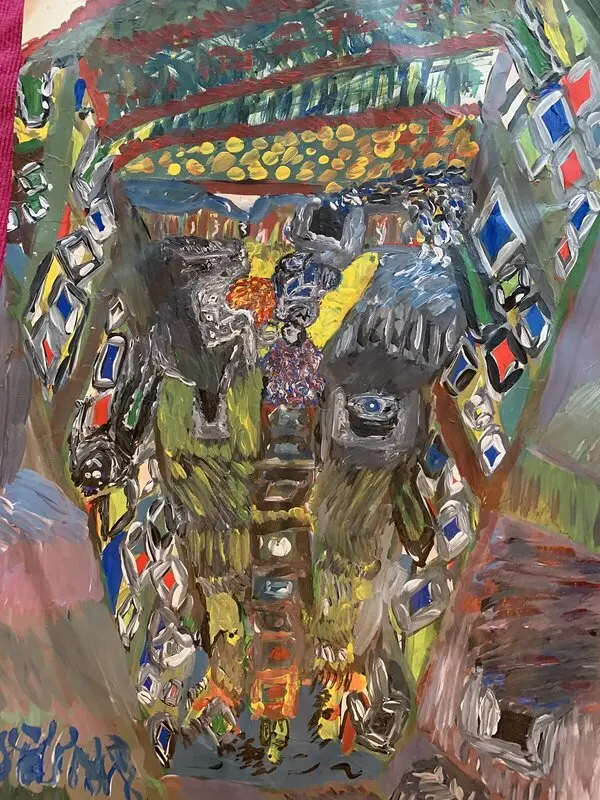 Akrylmålning Dröms hylla av Augusto Osorio Morales