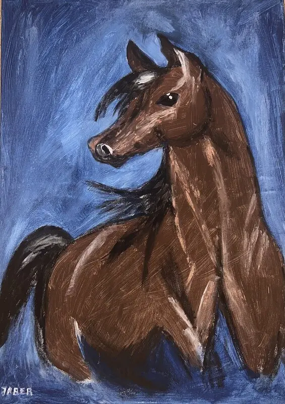 Akrylmålning Häst tavla av Jaber Lakrim