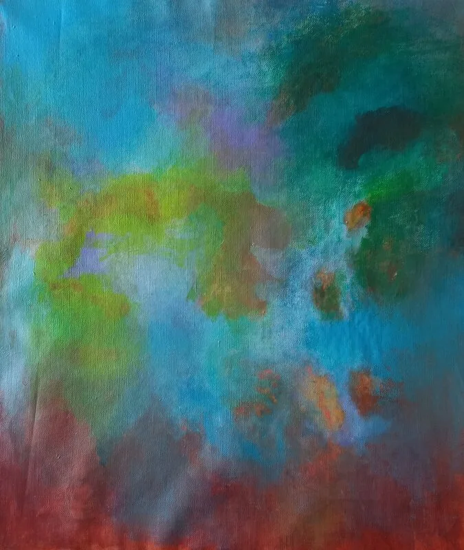 Akrylmålning Synkronisitet av Elisabeth Letmark