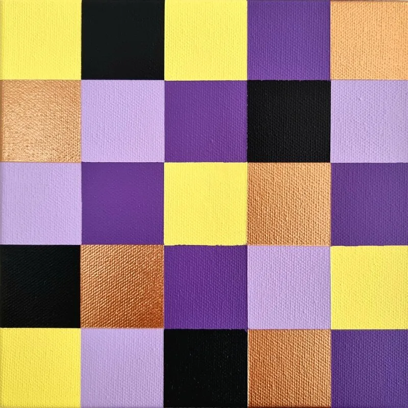 Akrylmålning Purple Play av Giovanna Iannuzzi