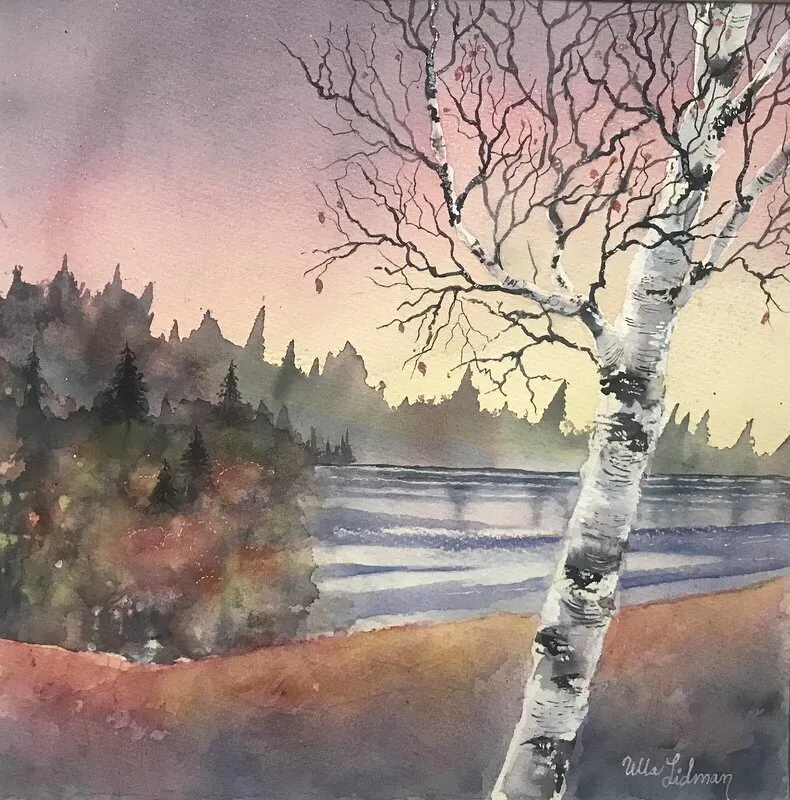 Akvarell Höst i luften av Ulla Lidman