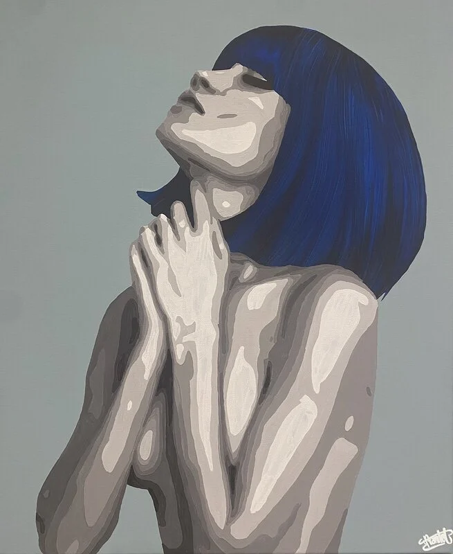 Akrylmålning Safir av Christian Prändel