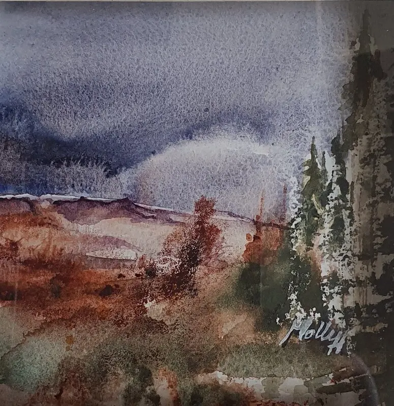 Akvarell Fjället i september, ink ram av Molly, Monika Hellgren
