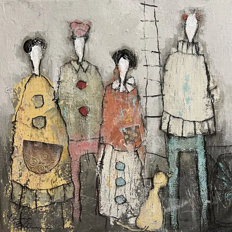 ”Det gåtfulla folket” collage av Marina Björkman