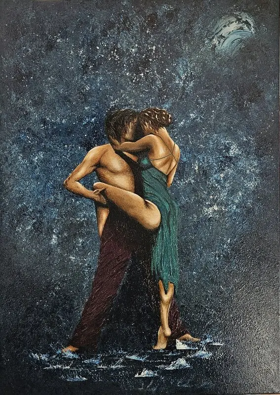 Akrylmålning Moonlight tango av Eldijana Mujacic