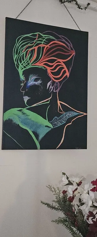 Akrylmålning Norrsken av Erika Schalin