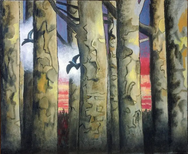 Oljemålning Skogsduvor av Svante Trottestam