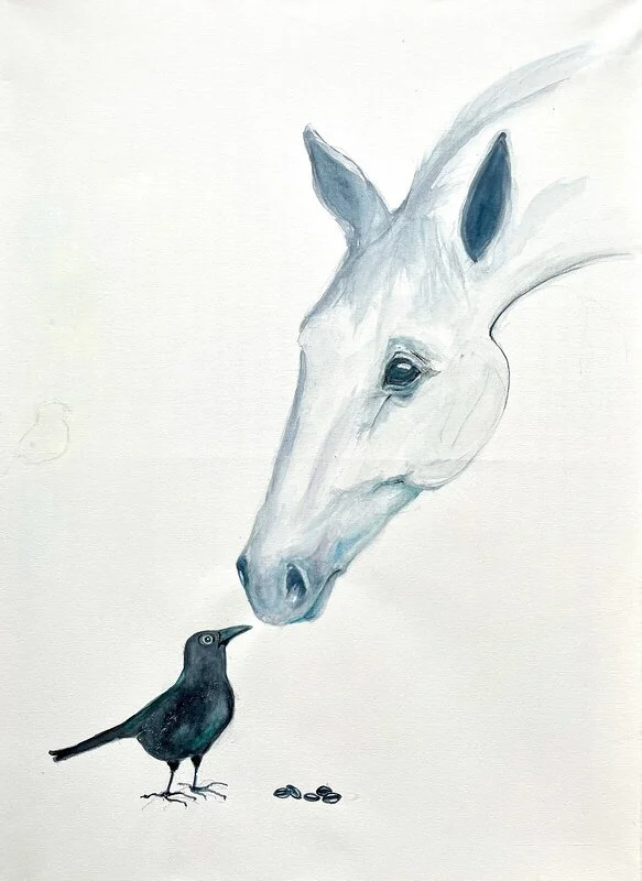 Akvarell Hej lilla vän! av Ingrid Thunström