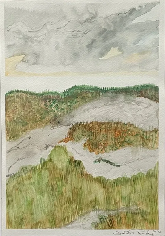 Akrylmålning Höst vid havet av Lotta Fuchs