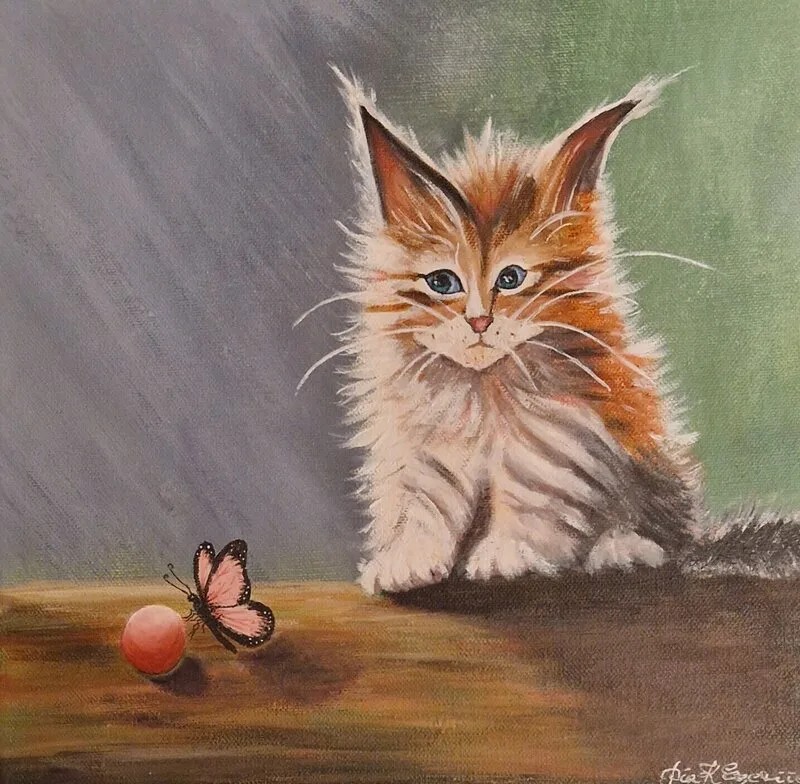 Akrylmålning Not a flower?! av Pia K. Egeriis