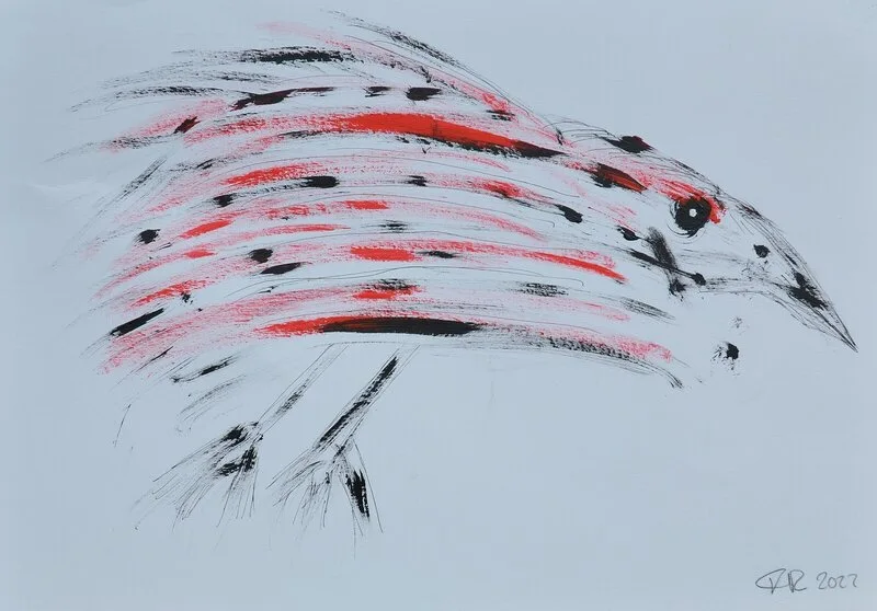 Akrylmålning Firebird av Tommy Vähä-Rainio