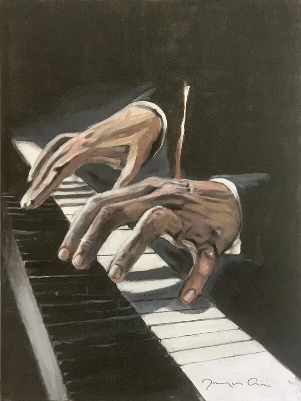 Akrylmålning Pianisten av Tommy von Geijer