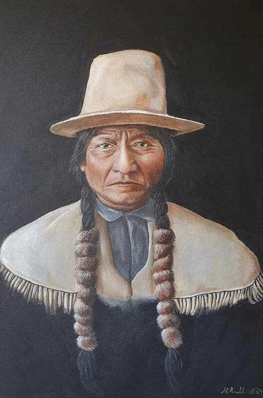 Akrylmålning Sitting Bull (1837 –1890) av Michelle Russell
