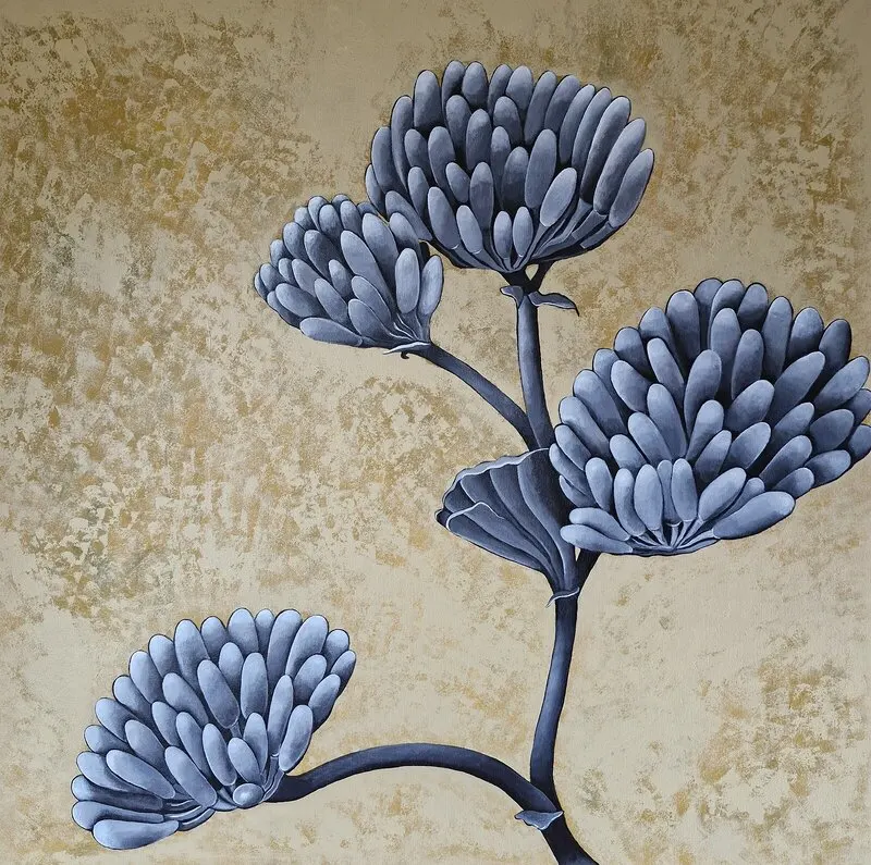 Akrylmålning Agave flower av Catarina Gyllander