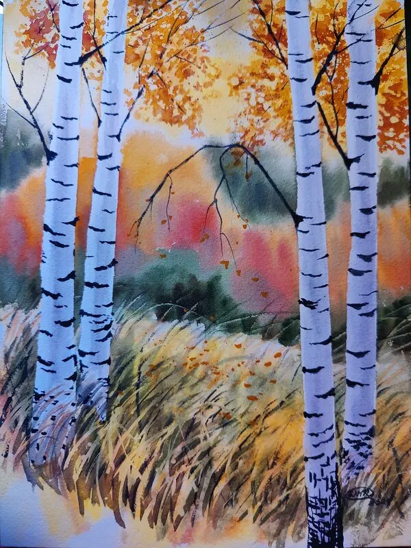 Akvarell The last beaty av Wei Hing Rosenkvist