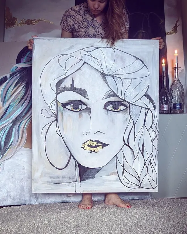 Akrylmålning ALEX av Christina Palm