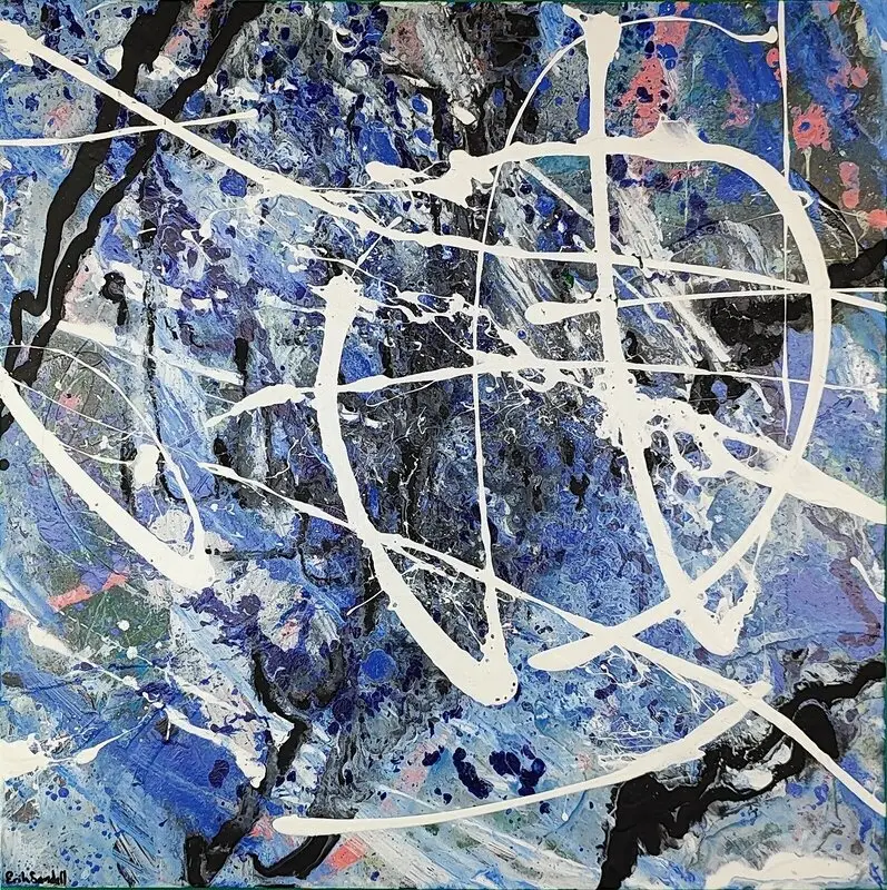 Akrylmålning Blå Natur av Erik Sandell