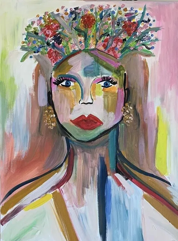 Akrylmålning Be Brave av Marie Jahnke