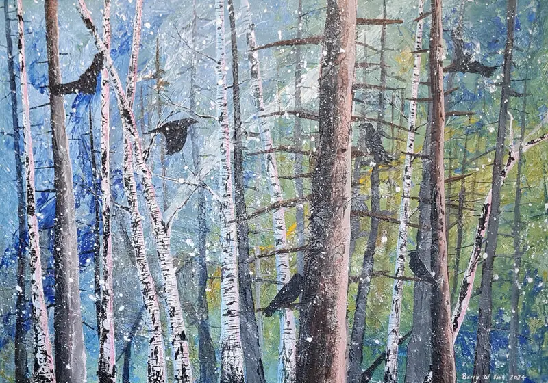 Akrylmålning The First Day Of Winter av Barry W King och Elisabeth Lindberg