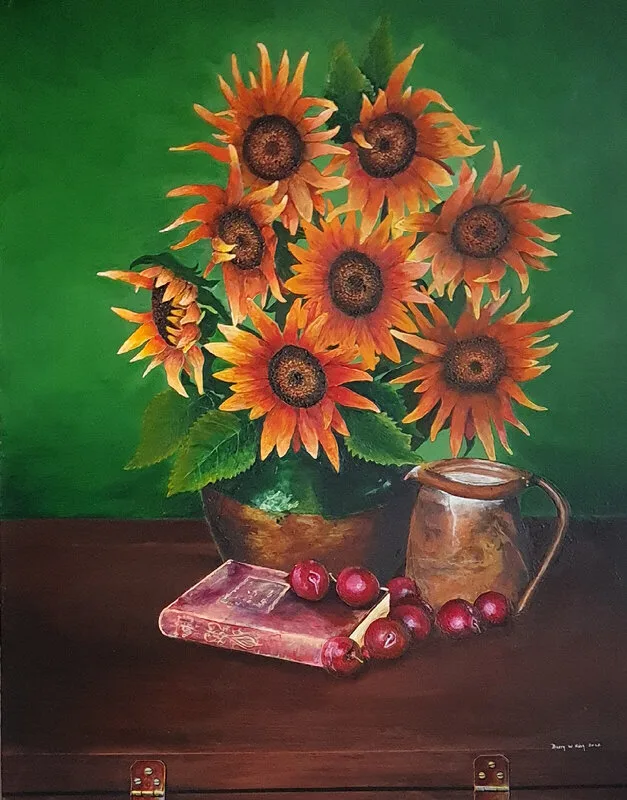 Akrylmålning Sunflowers av Barry W King och Elisabeth Lindberg