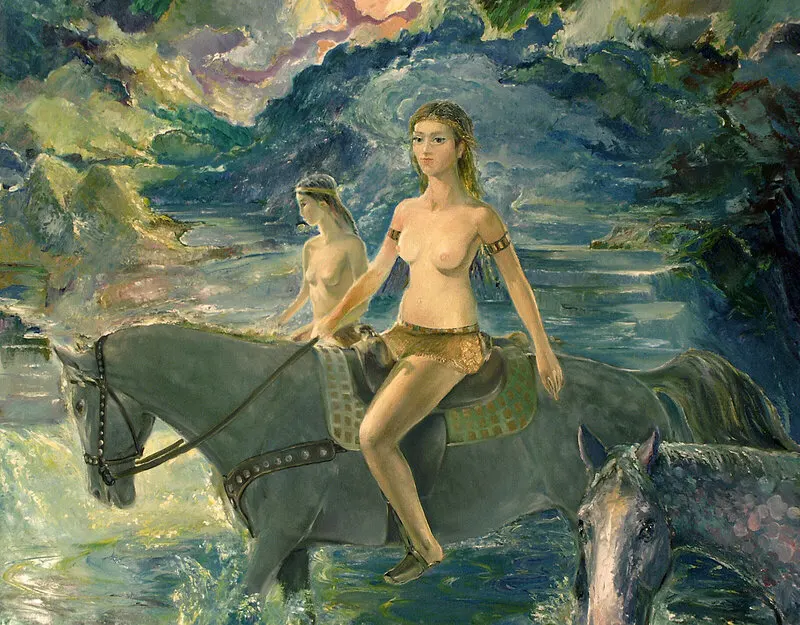 Oljemålning Reser genom Skandinavien av Dimitri Zukov