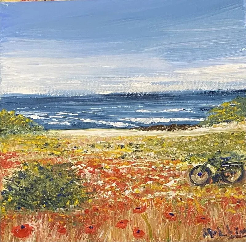 Akrylmålning Sommar av Marie-Louise Ljungberg