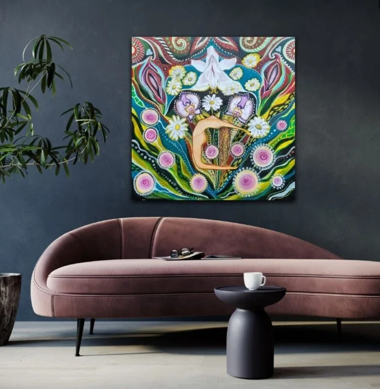 Akrylmålning Freedom dancing av Helena Blomberg