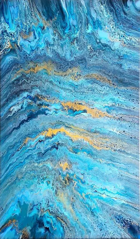 Akrylmålning Waves av Valentina Suru