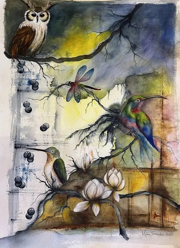 Akrylmålning Dream of paradice av Malin Franzen