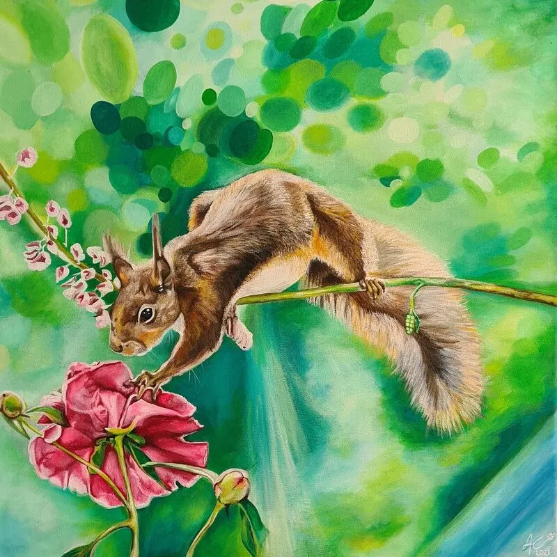 Akrylmålning Lilla Maya av Annelia Cederfeldt