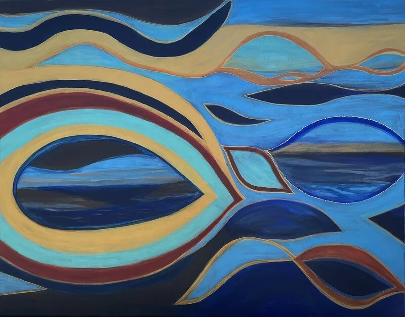 Akrylmålning Vågbrytaren av Susanna Hojas